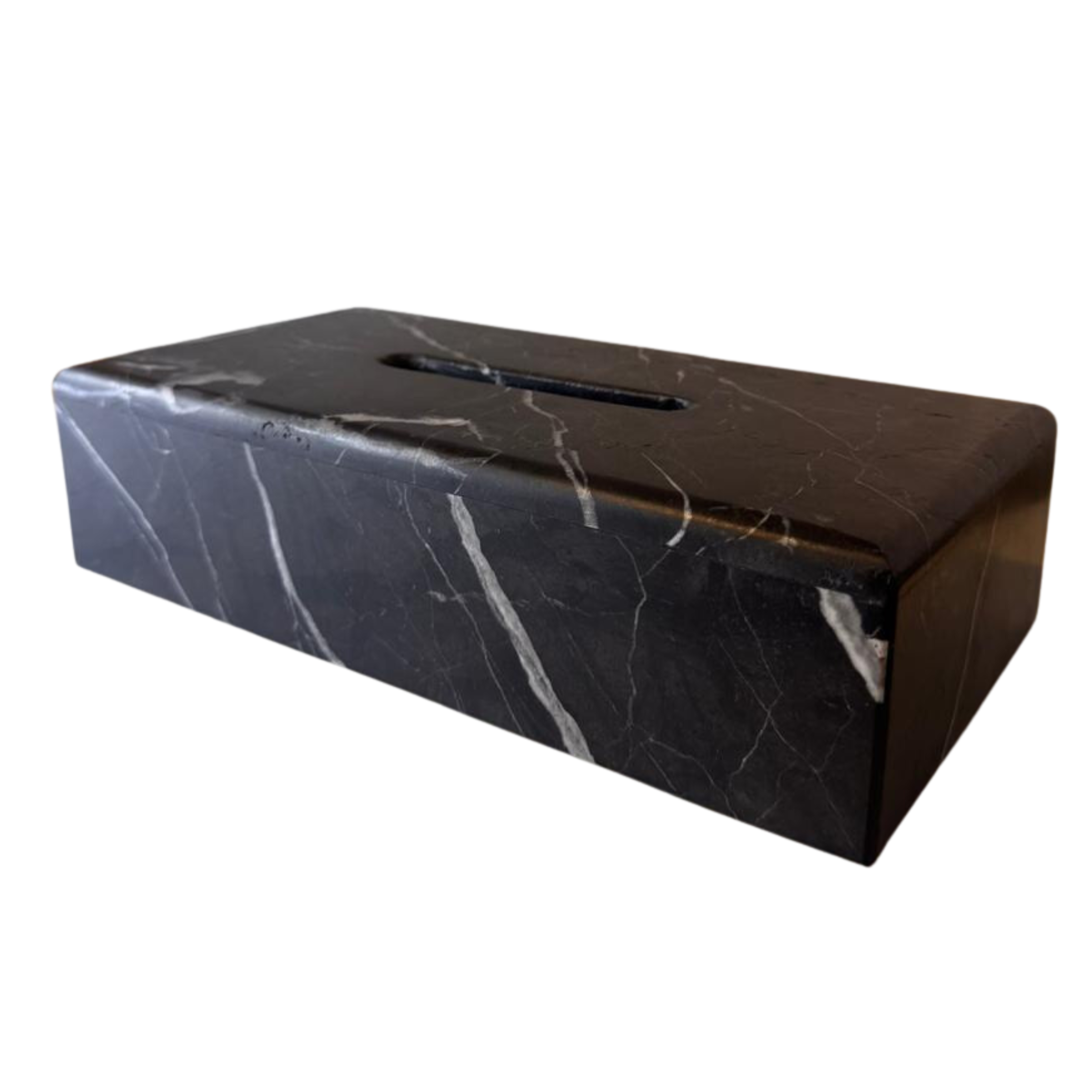 Rectangular Marble Disposable Tissue Holder.