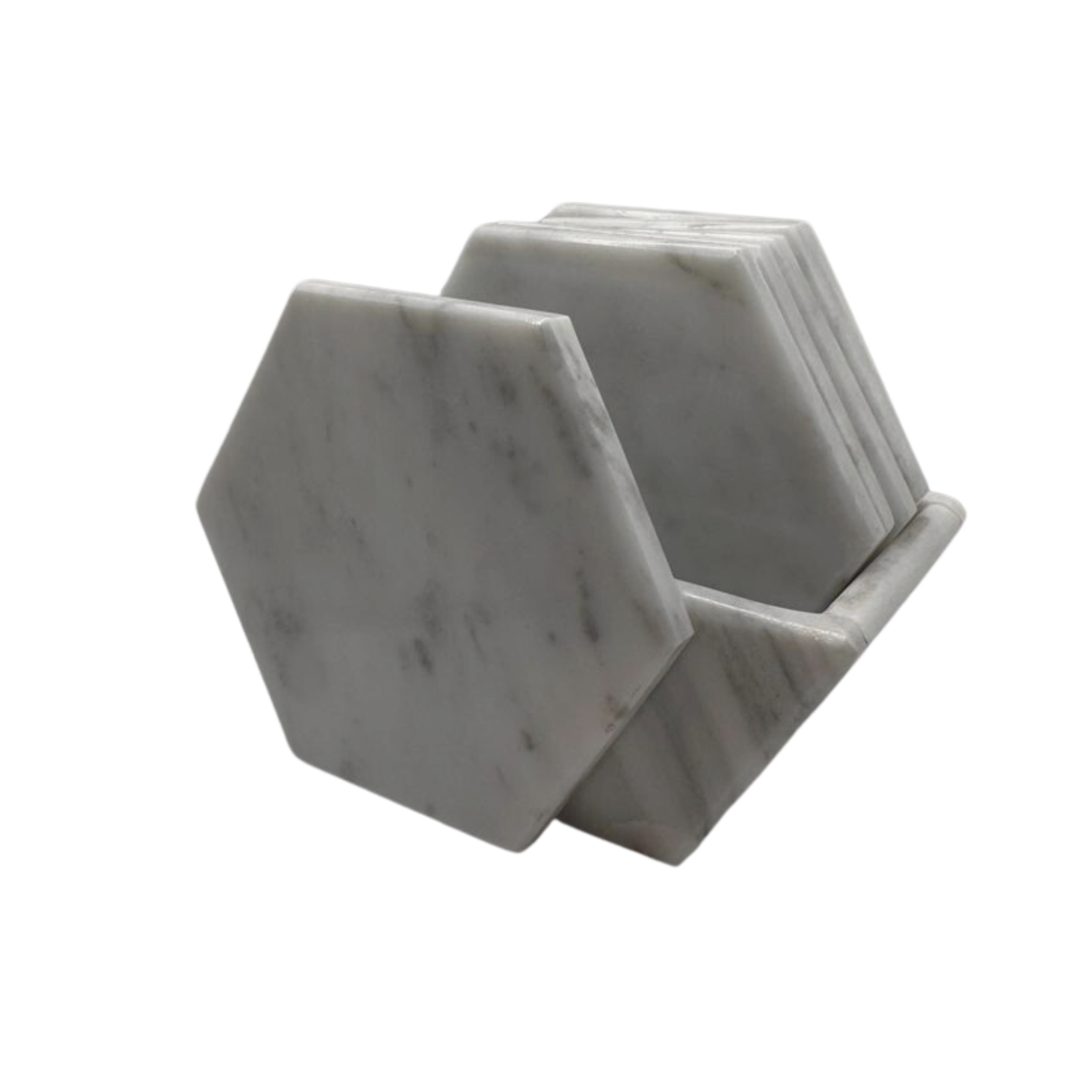 Hexagonal Coaster Set with Marble Base