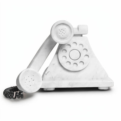 Antique white marble telephone.