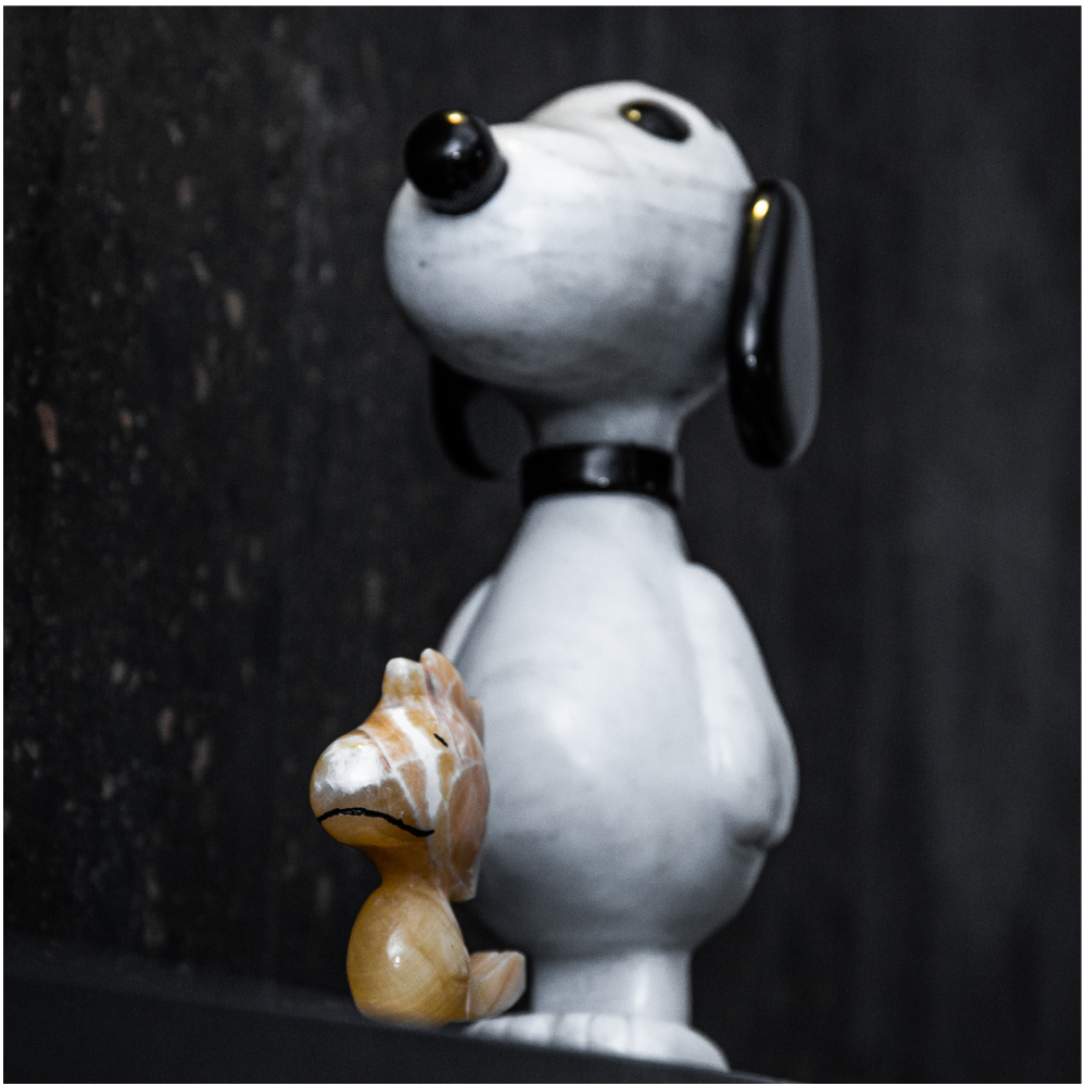 Snoopy with Woodstock Marble Figure