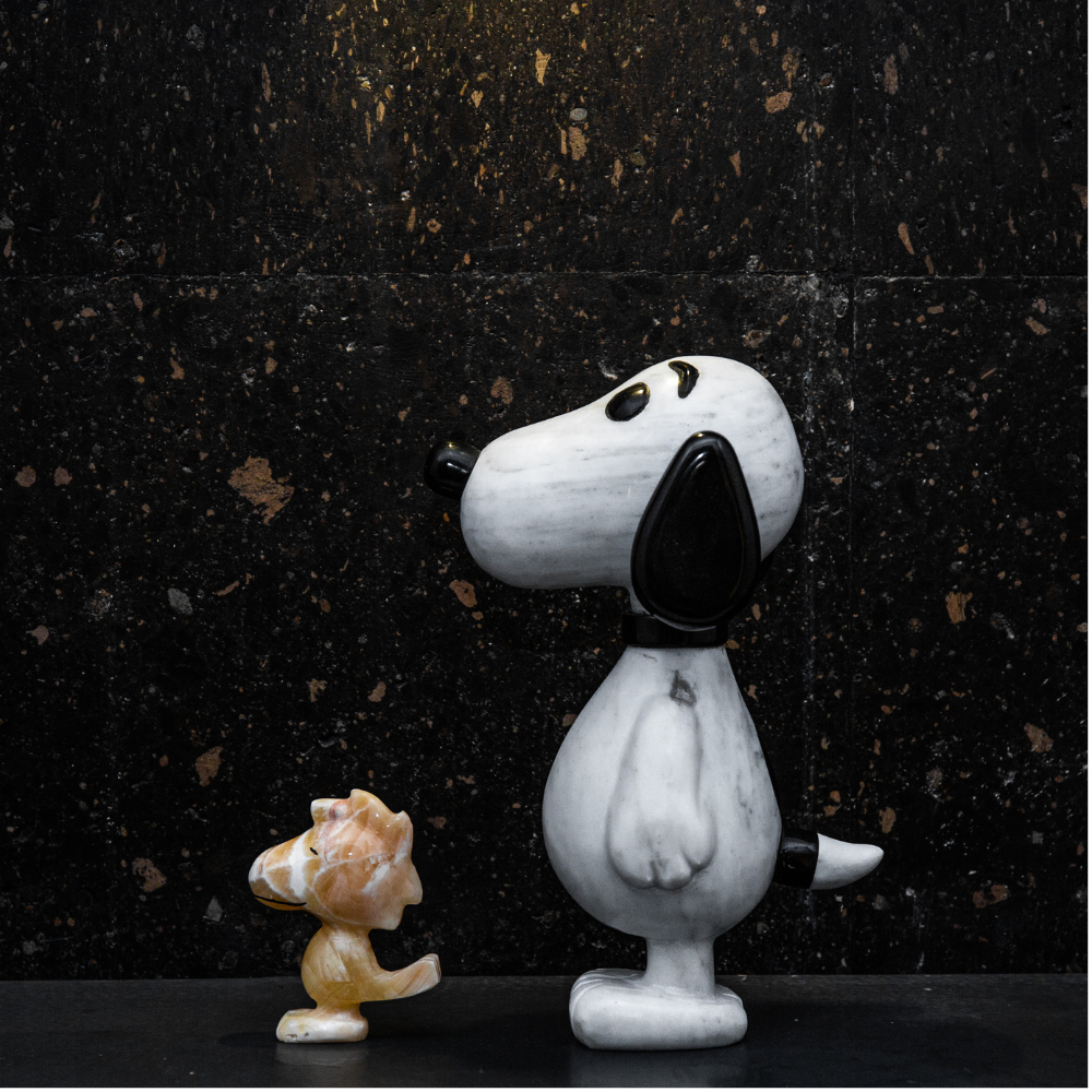 Snoopy with Woodstock Marble Figure