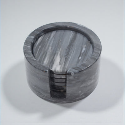 Set of circular coasters with marble base.