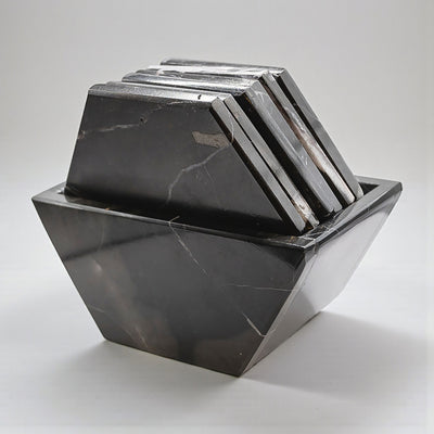 Hexagonal Coaster Set with Marble Base