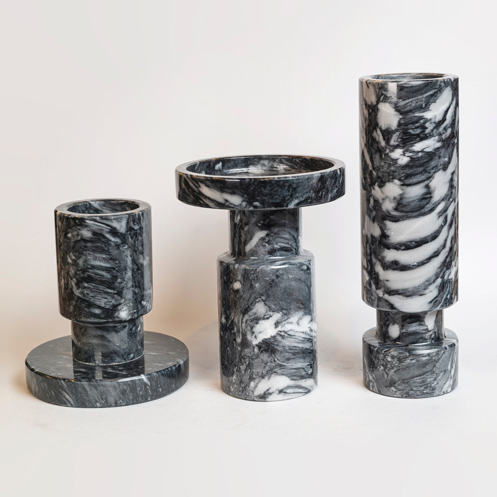 Marble Candle Holder Set.