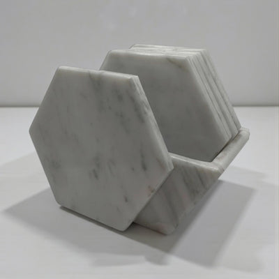 Hexagonal Coaster Set with Marble Base