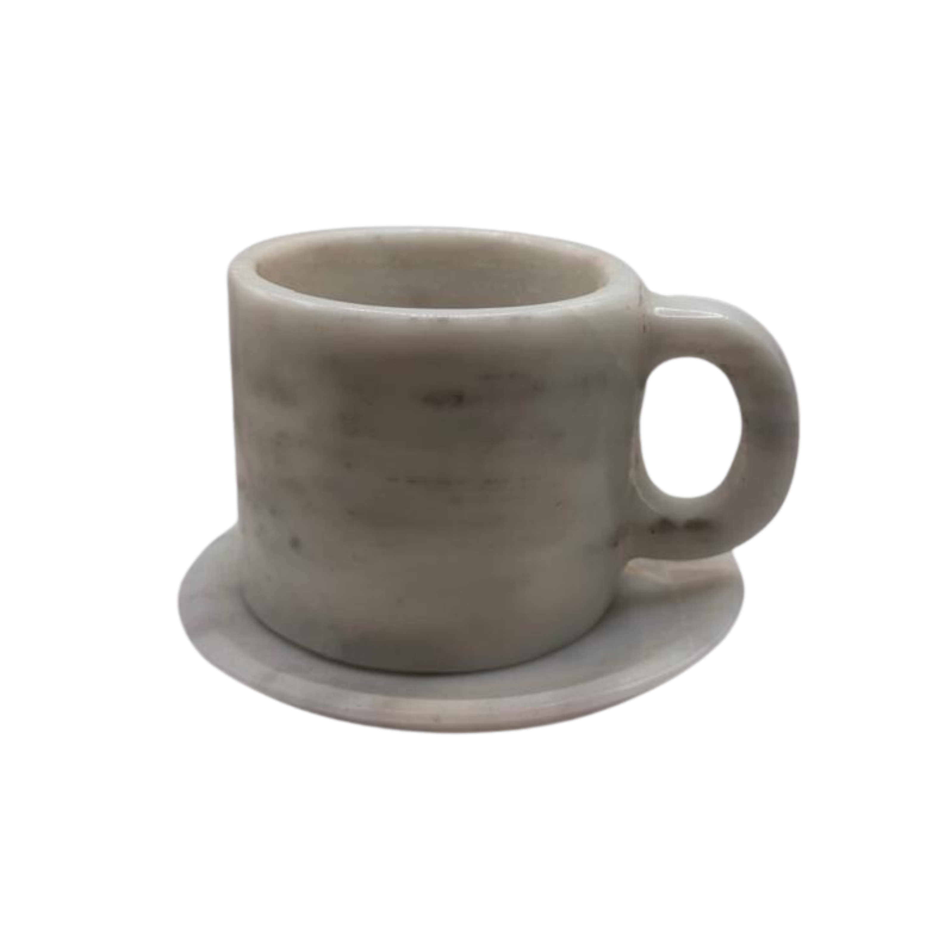 Black cup with marble plate
