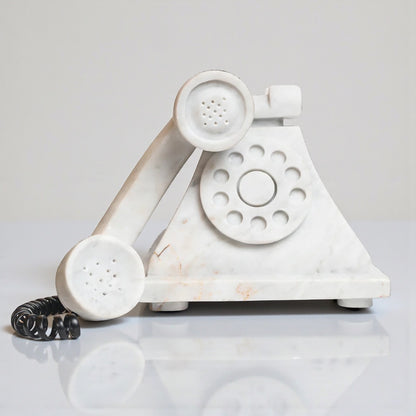 Teléfono Antiguo Blanco Marmol