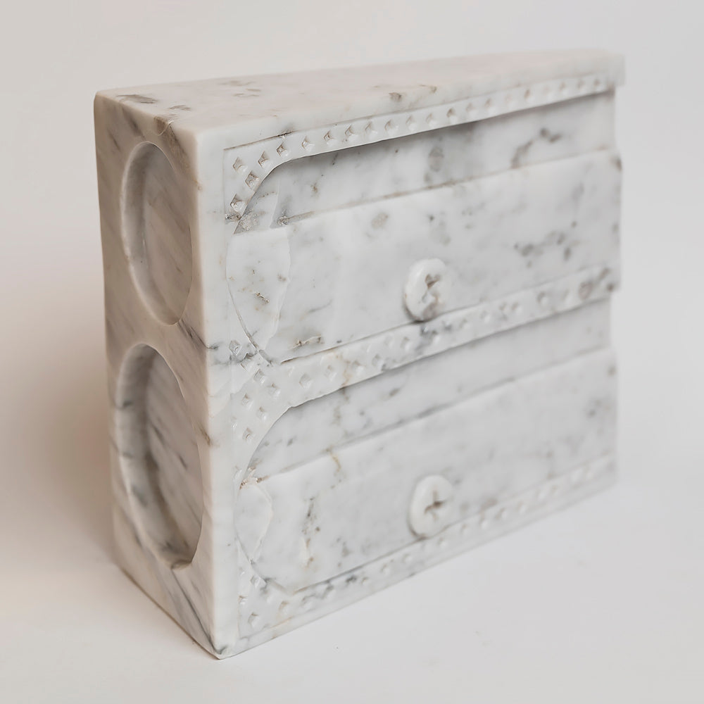 White marble pencil sharpener.